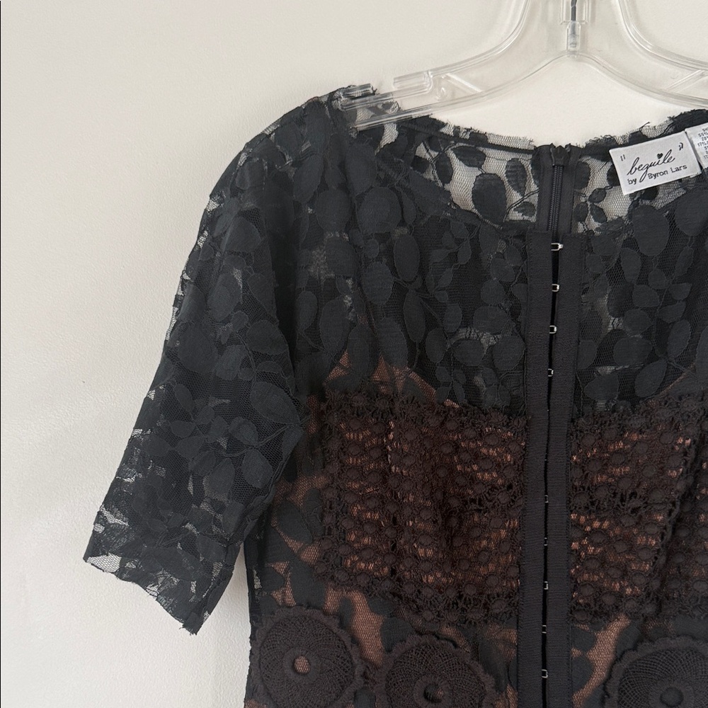 Anthropologie Byron Lars Black Lace Midi Dress - Picture 9 of 12